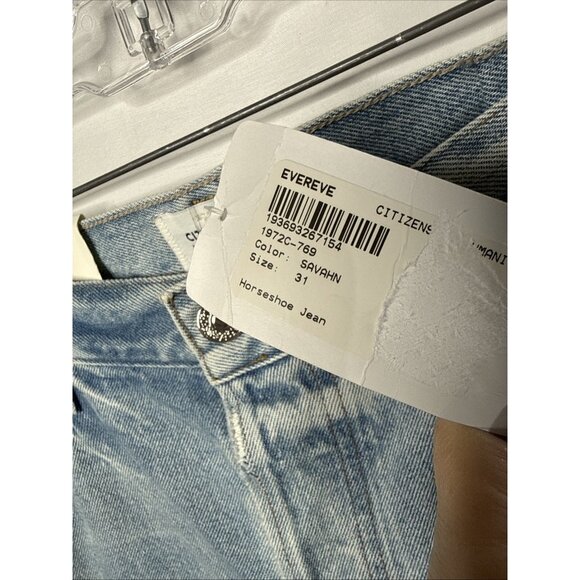 Citizens of Humanity Horseshoe Jeans 31 SAVAHN Light Blue NWT Barrel Frayed New - Picture 12 of 14